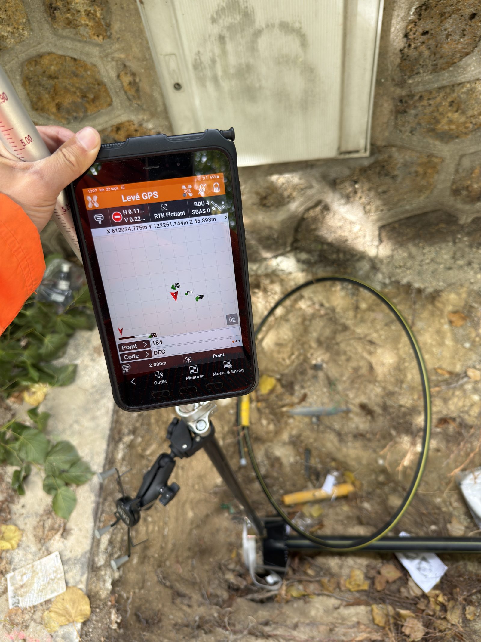 Levé GPS sur tablette terrain — traitement des données